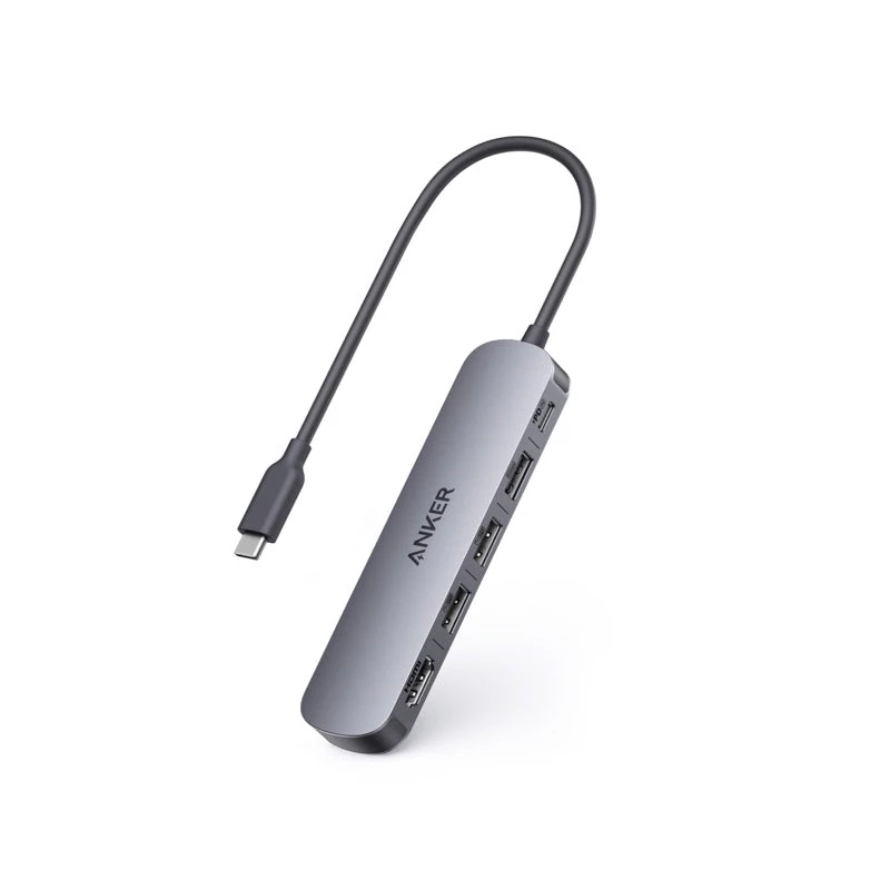 Anker USB-C ハブ 5-in-1 A8357 グレー。Ankerの公式商品画像。