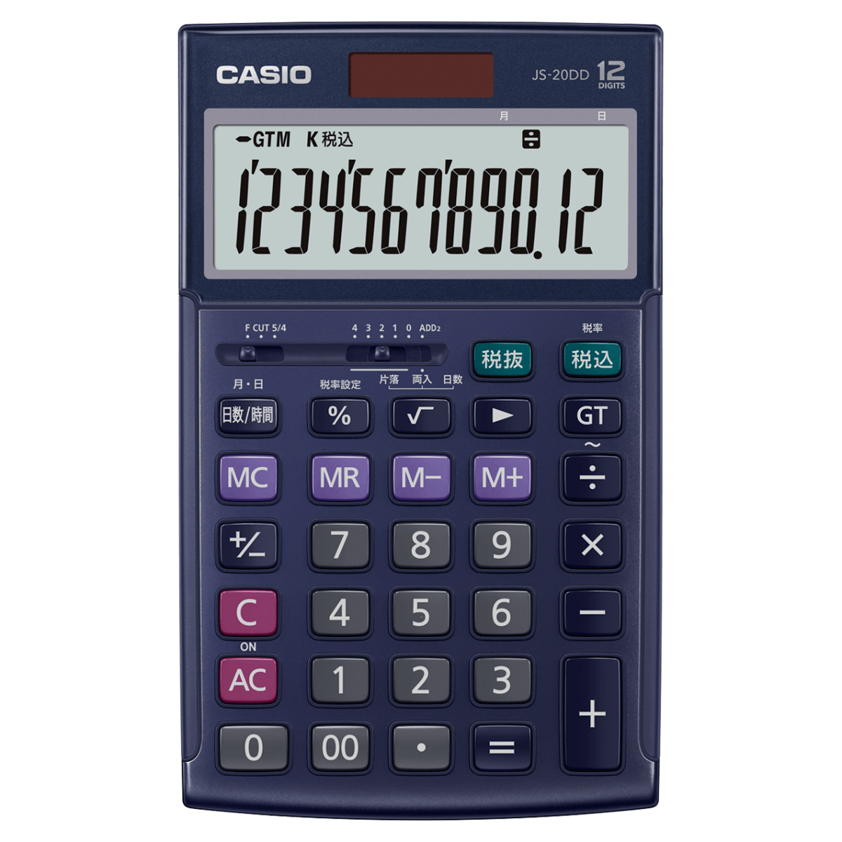 カシオ 本格実務電卓 JS-20DD-NY ネイビーの表紙