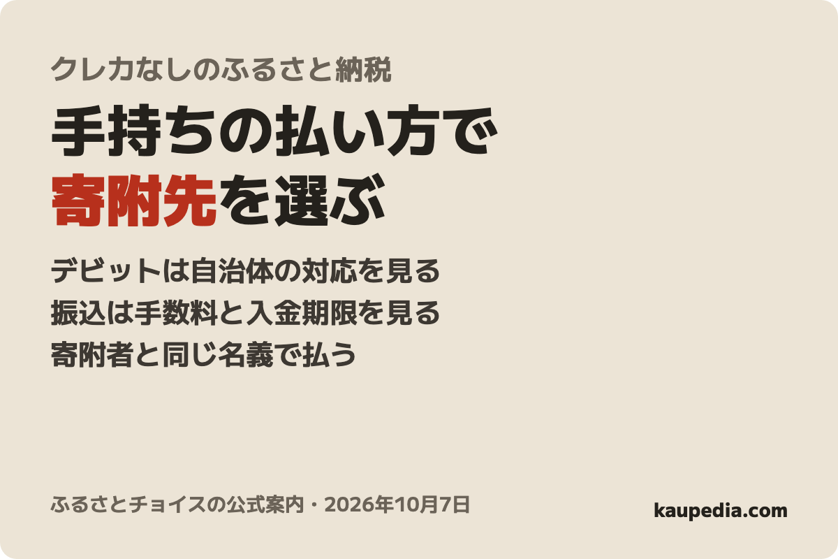 ふるさとチョイス 支払い方法の案内（デビット・銀行振込）の表紙