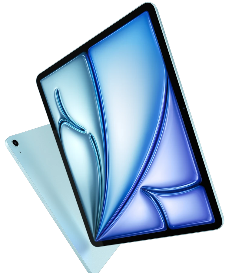 iPad Air 11インチ（M4）ブルーの前面と背面のApple公式写真