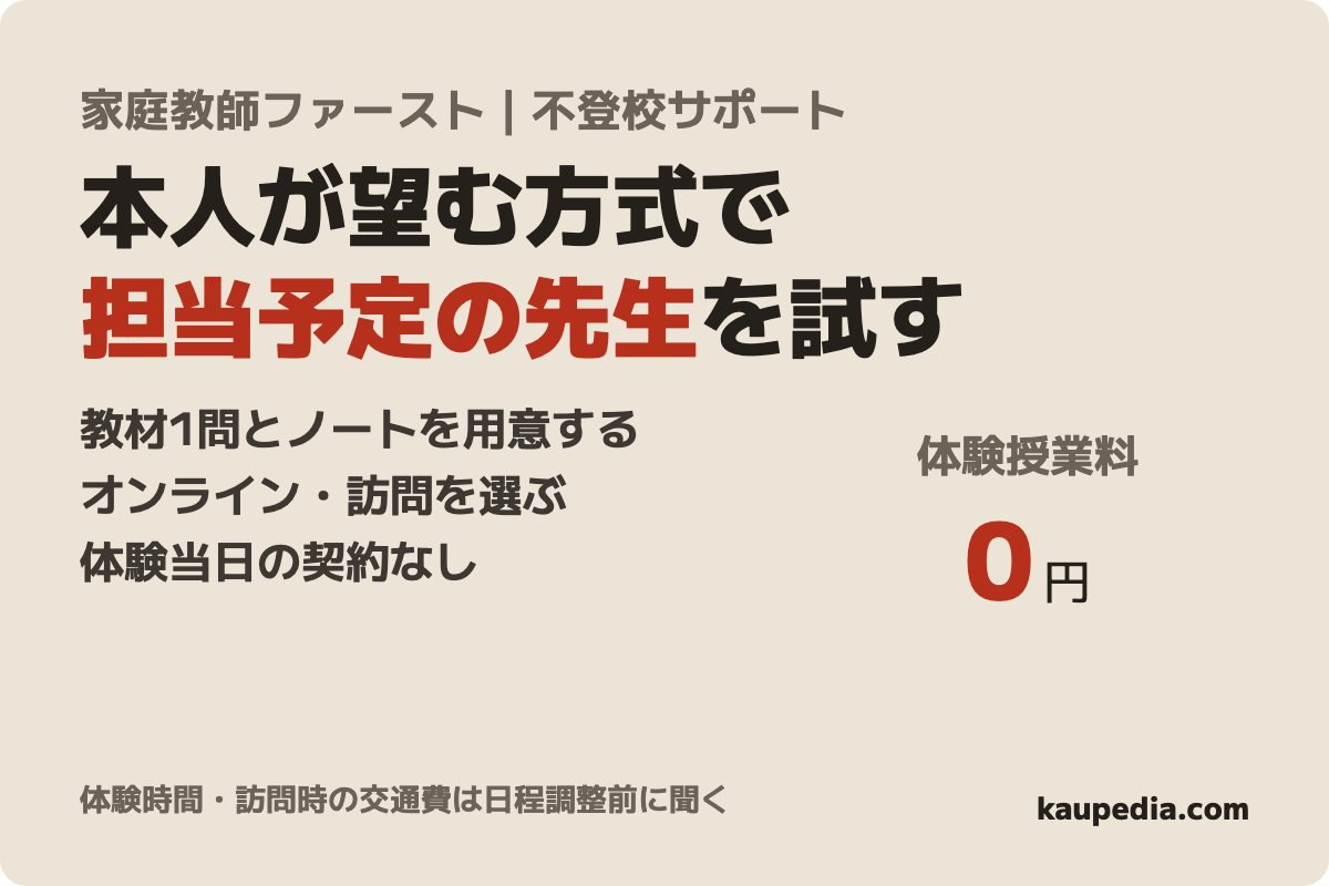 家庭教師ファースト 不登校サポートの無料体験(オンライン・訪問)の表紙