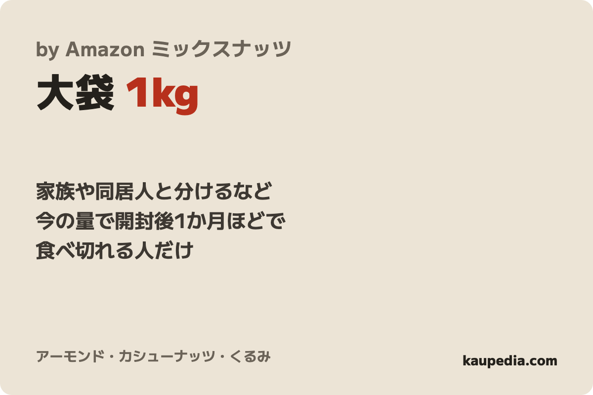 by Amazon ミックスナッツ 1kg 植物油不使用 無塩 食塩無添加 アーモンド カシューナッツ くるみの表紙