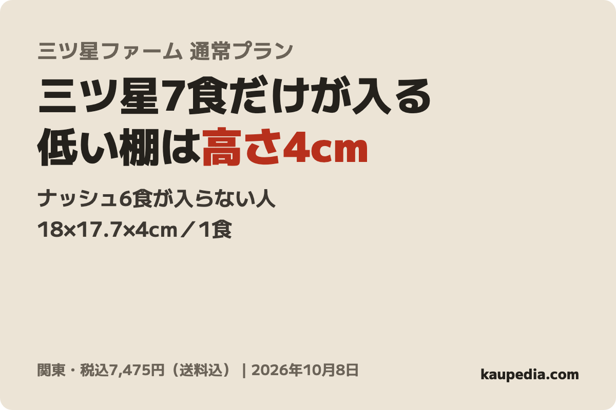 三ツ星ファーム よりどりプラン 7食コースの表紙