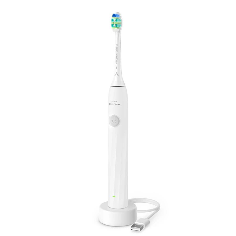 ソニッケアー2100 HX4021/01ホワイトと充電器台のPhilips公式写真