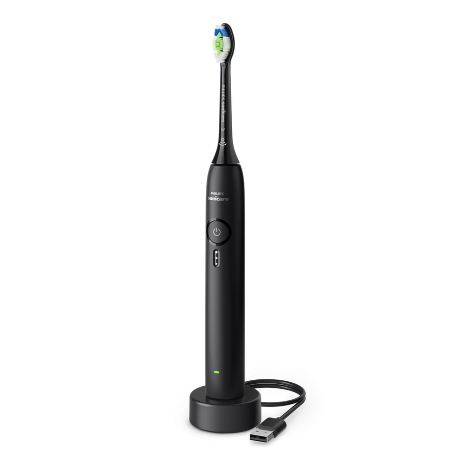 ソニッケアー3100 HX4031/32ブラックと充電器台のPhilips公式写真